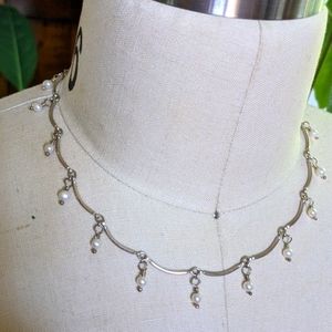 Sterling silver and pearl necklace